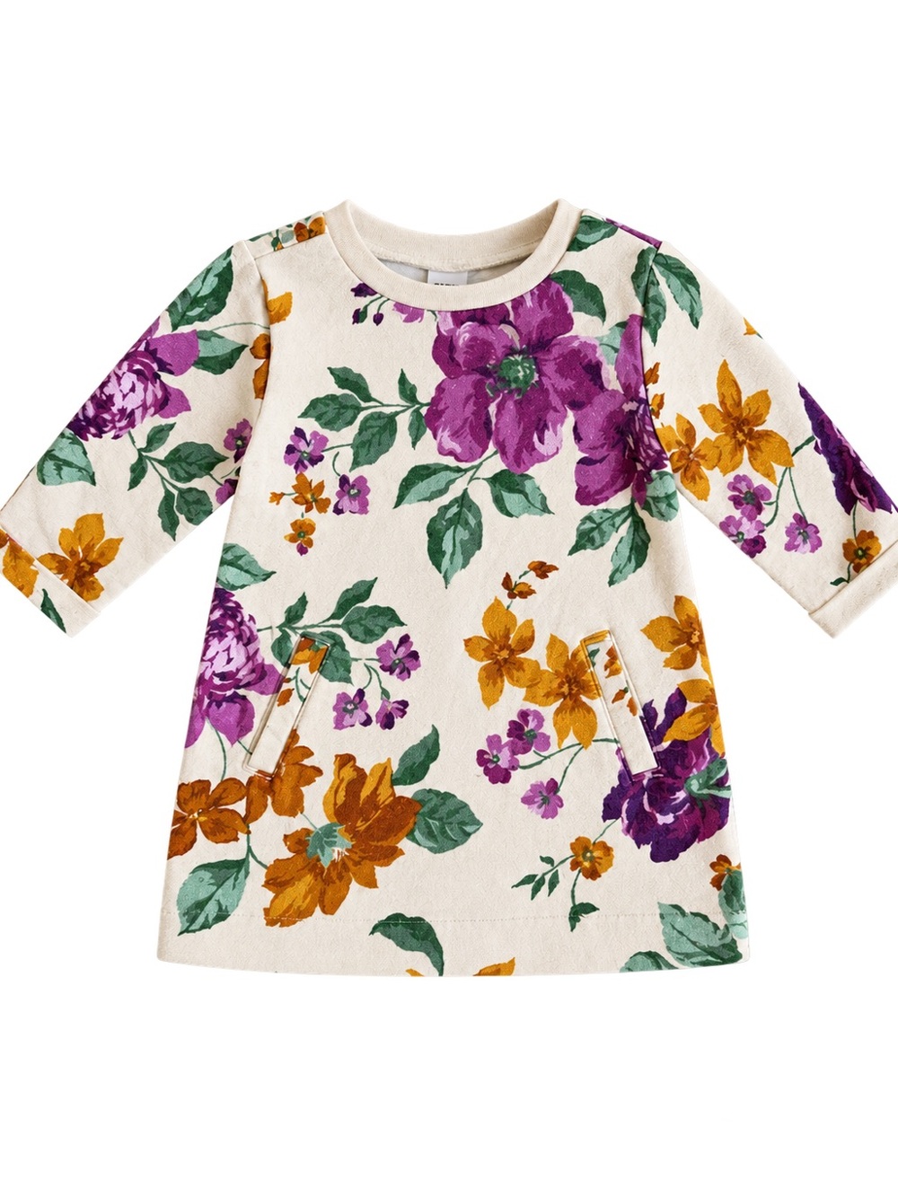 Old Navy Baby Girls Floral Sweatshirt Dress Tunic 3-6M